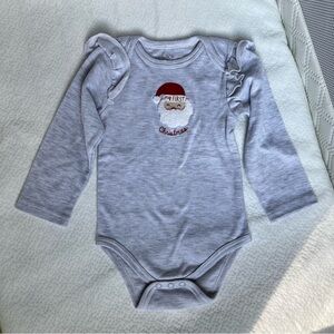 Baby Gray 'My First Christmas' Santa One-Piece Bodysuit Lila and Jack